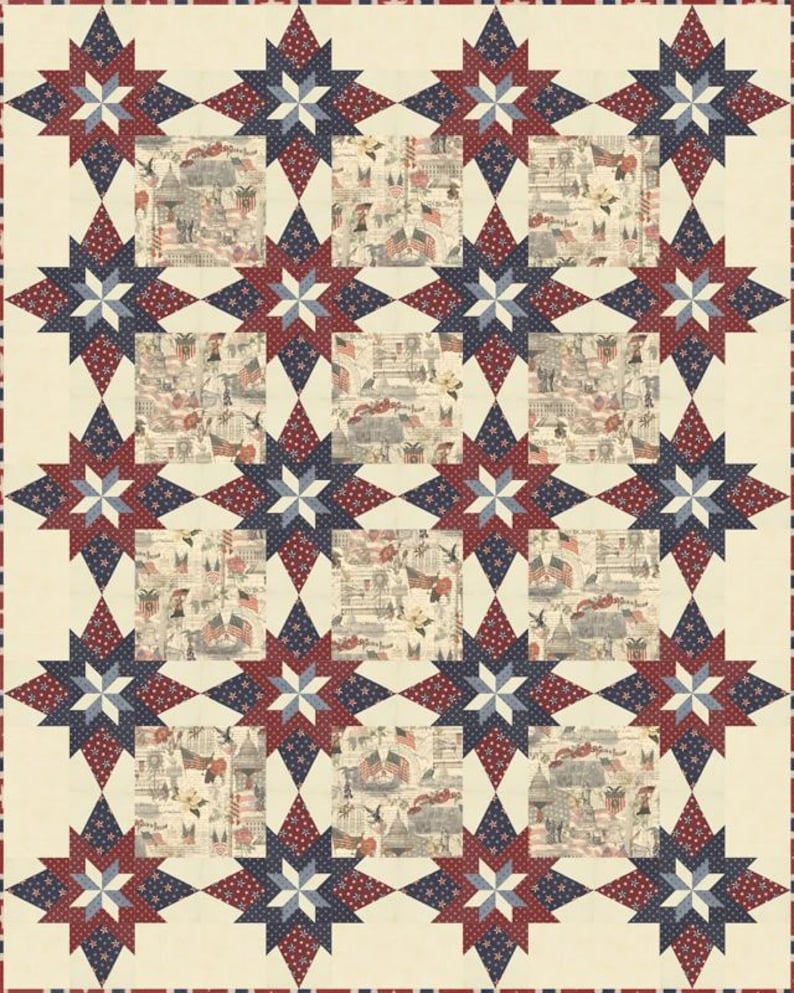 American 250 Years Quilt Kit Patriotic Fabric - KIT56180 - Moda Fabrics ...