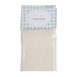 SALE Lori Holt Vintage Cloth 10-Count VC18 Tula Buttermilk  - Riley Blake Designs - 17&quot; x 17&quot; Rayon/Cotton Blend - Counted Cross Stitch