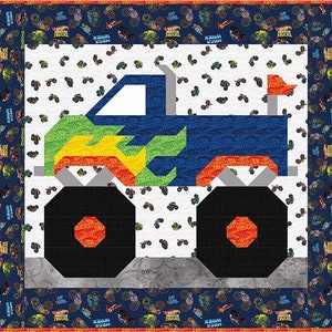 Hot Wheels Monster Truck Quilt PATTERN P181 by Counted Quilts Lisa Muilenburg - Riley Blake Designs- INSTRUCTIONS Only