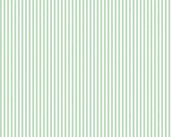 SALE Sweet Mint & White 1/8 Eighth Inch Stripe - Riley Blake Designs - Green - Quilting Cotton Fabric