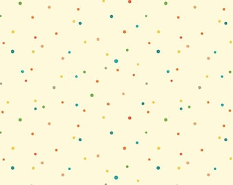 Tarde de otoño con puntos hexagonales en crema - Riley Blake Designs - Tela de algodón para acolchado