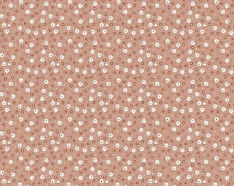 Granny Chic Daisy C8520 Brown - Riley Blake Designs - Lori Holt - Floral Flowers Strawberries Dots - Quilting Cotton Fabric