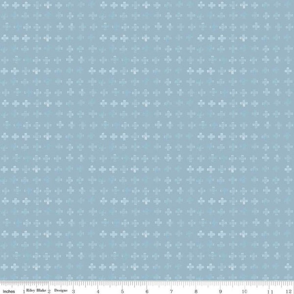 SALE Blue Escape Coastal Plus Sign C14515 Blue by Riley Blake Designs - Geometric - Quilting Cotton Fabric