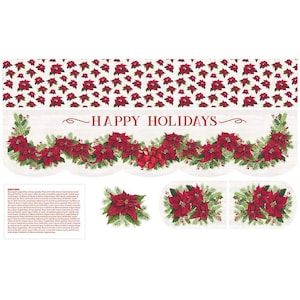 SALE Mantel Runner of the Month & More Home Decor LARGE Panel HD15521 December - Riley Blake Designs - Poinsettias - Quilting Cotton Fabric