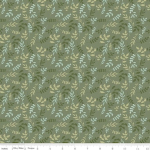 SALE Wild and Free Leaves C12933 Olive - Riley Blake Designs - Leaf - Quilting Cotton Fabric