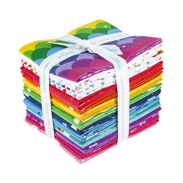 SALE Dream Fat Quarter Bundle 24 pieces - Riley Blake Designs - Pre cut Precut - Rainbow Rain - Quilting Cotton Fabric