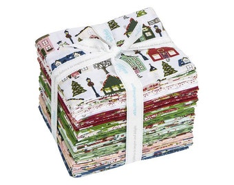 SALE Christmas Village Fat Quarter Bundle 24 pieces - Riley Blake Designs - Pre cut Precut - FQ-12240-24 - Quilting Cotton Fabric