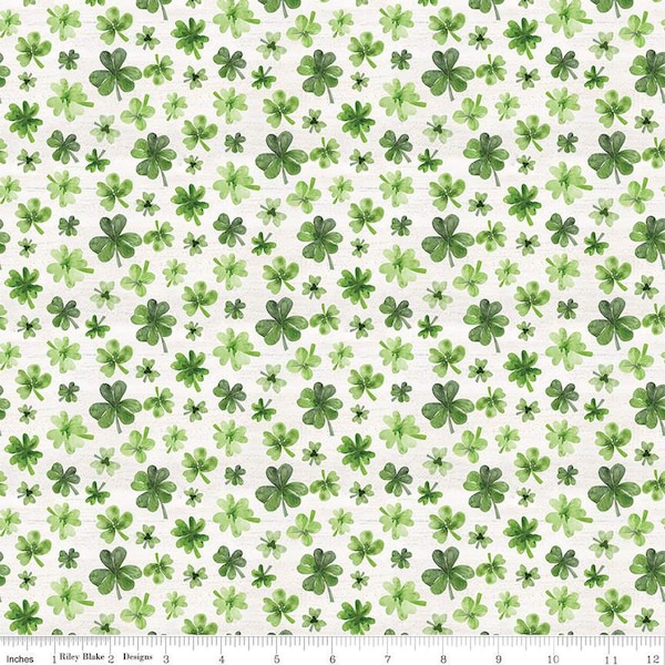 Monthly Placemats March Shamrocks C12405 Off White by Riley Blake Designs - St. Patrick's Day - Quilting Cotton Fabric