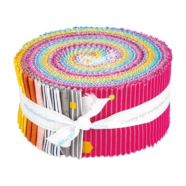 Colour Wall 2.5 Inch Rolie Polie Jelly Roll 40 pieces  - Riley Blake - Precut Pre cut Bundle - Color Wall - Quilting Cotton Fabric