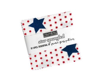 Star Spangled Mini Charm Pack 2 1/2" Stacker Bundle - Moda Fabrics - 42-Piece Precut  - Quilting Cotton Fabric