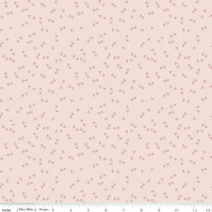 Image of Farmer's Daughter Chicken Tracks Background Tea Rose quilting cotton fabric by Lori Holt for Riley Blake Designs. Features chicken tracks on a cream background. Cute Little Fabric Shop