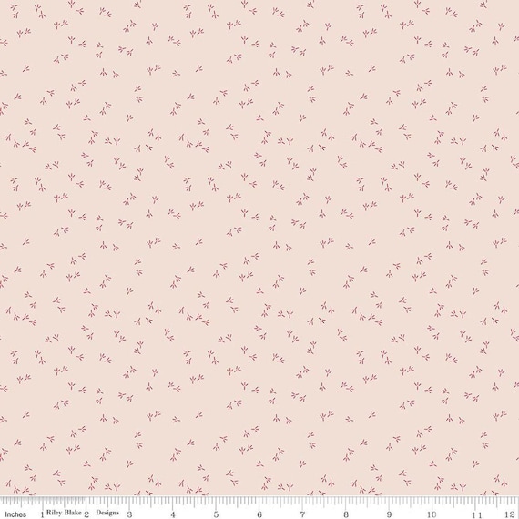 SALE Farmer's Daughter Chicken Tracks Background C17189 Tea Rose - Lori Holt - Riley Blake Designs - Quilting Cotton Fabric