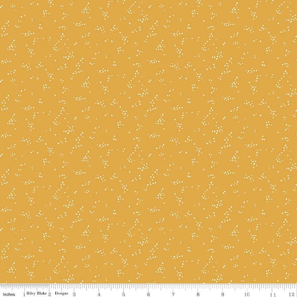 With a Flourish Hearts C12736 Mustard - Riley Blake Designs - Tiny Hearts - Quilting Cotton Fabric