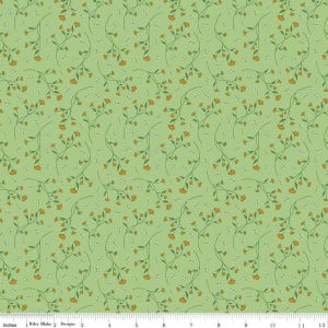 Melody Vines C15144 Grass - Riley Blake Designs - Floral Flowers Leaves - Quilting Cotton Fabric