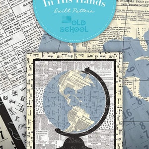 SALE In His Hands Quilt PATTERN P120 by J. Wecker Frisch - Riley Blake Designs - INSTRUCTIONS Only - Raw-Edge Applique Globe