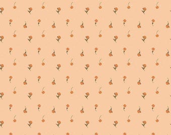The Awe of Autumn Flower Toss C16196 Blush - Riley Blake Designs - Floral Blossoms Stems Lines - Quilting Cotton Fabric