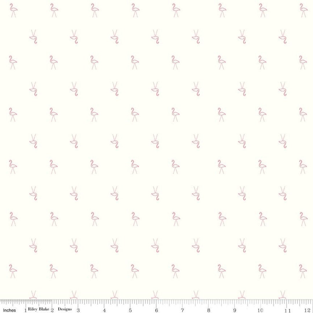 Hush Hush Pink Lady C11161 - Riley Blake Designs - Low Volume Flamingos ...