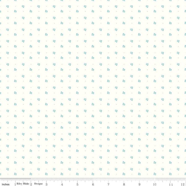 SALE Bee Backgrounds Clover C9711 Cottage - Riley Blake Designs - Clovers Pin Dots Off White - Lori Holt - Quilting Cotton Fabric