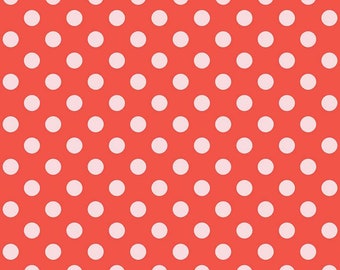 SALE Sending Love Dots C10085 Red - Riley Blake Designs - Valentine's 1/2" White Polka Dots on Red Dotted - Quilting Cotton Fabric