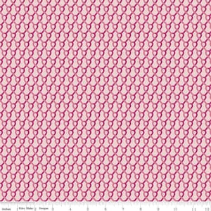 SUPER DEAL BTY! Hope in Bloom Ribbons C11023 Blush - Riley Blake Designs - Breast Cancer Interlocking Ribbons Pink - Quilting Cotton Fabric