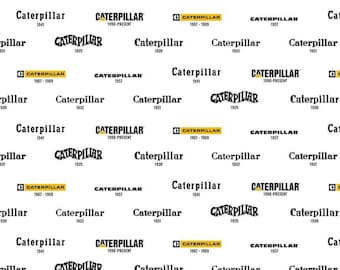 SALE Caterpillar® 100 Years Vintage Logos C16724 White - Riley Blake Designs - CAT Words - Quilting Cotton Fabric - Licensed Product