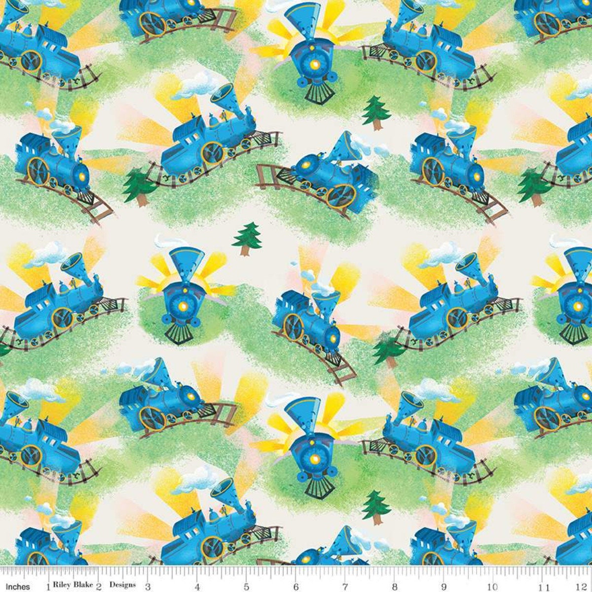 The Little Engine That Could Words in Cream by Riley Blake Designs your choice of cut Licensed