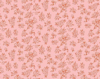 Floral Charms Posies C15763 Pink - Riley Blake Designs - Flowers Blossoms Sprigs Petals - Quilting Cotton Fabric