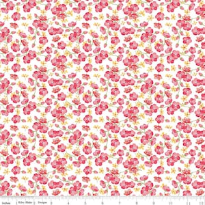 SALE Glohaven Blossoms C9835 White - Riley Blake Designs - Flowers Floral -  Quilting Cotton Fabric