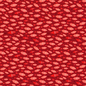 By The Seashore Little Fish Red Fish Fabric - 31893 - QT Fabrics Quilting Cotton Fabric