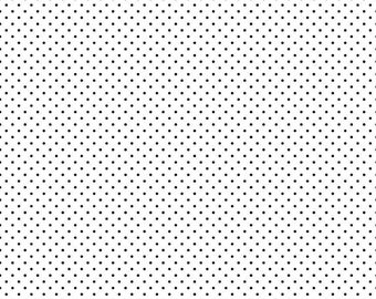 SALE Black Flat Swiss Dots on White by Riley Blake Designs - Polka Dot - Quilting Cotton Fabric