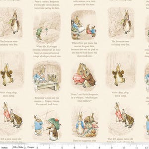 SALE Peter Rabbit™ & Benjamin Bunny™ Story Time CD17252 Cream - Riley Blake - DIGITALLY PRINTED - Quilting Fabric - Licensed Product