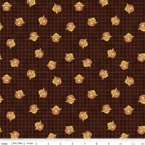SALE Friends of Smokey Bear Smokey Head Toss C16505 Bark - Riley Blake Designs - Only You - Quilting Cotton Fabric - Licensed Product
