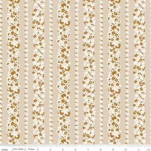 Denim Florals 01667402C Topiary Stripe C - Riley Blake Designs - Floral Flowers - Liberty Fabrics - Quilting Cotton Fabric