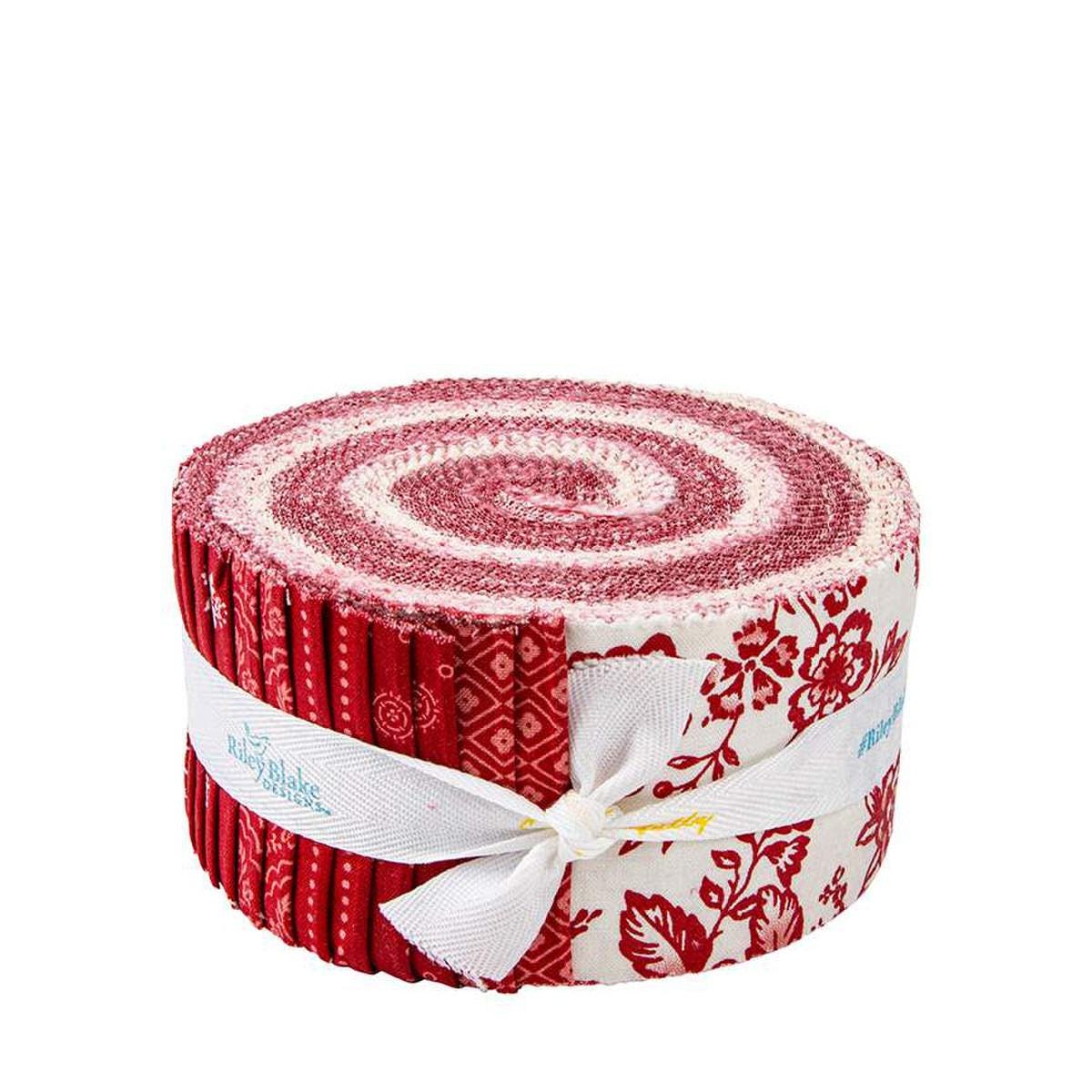 Red Delicious Rolie Polie Fabric Jelly Roll - 40 Strips 2.5-inch Quilting Fabric By Riley Blake Designs