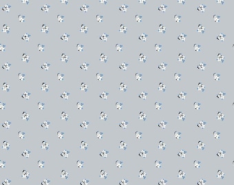 Fat Quarter End of Bolt - SALE Blue Jean Ditzy C12722 Gray - Riley Blake Designs - Floral Flowers - Quilting Cotton Fabric