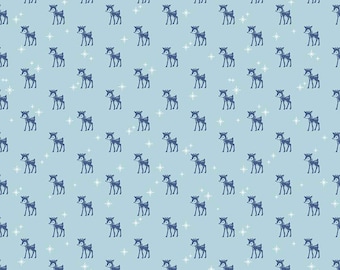 Cozy Christmas Reindeer C5364 Blue by Riley Blake Designs - Lori Holt - Quilting Cotton Fabric