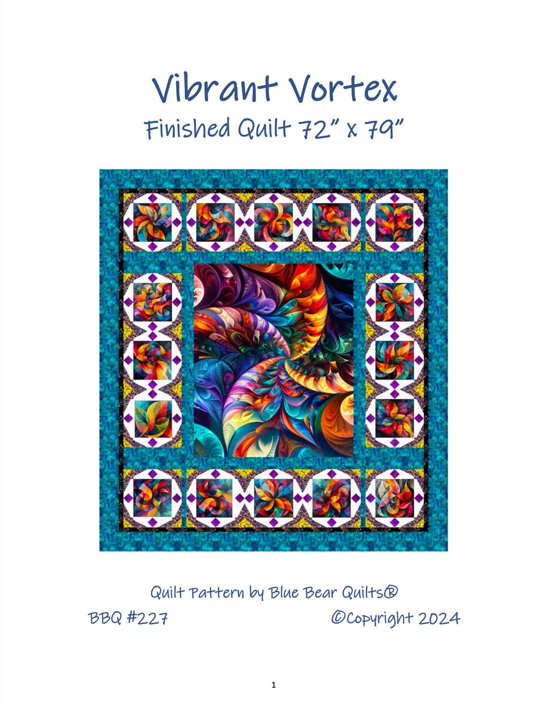 SALE Vibrant Vortex Quilt Pattern - QT Fabrics - INSTRUCTIONS Only ...