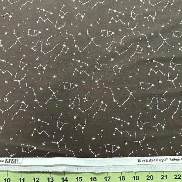 Hoist the Sails Constellations C12983 Black by Riley Blake Designs - Off White Stars Star - Quilting Cotton Fabric