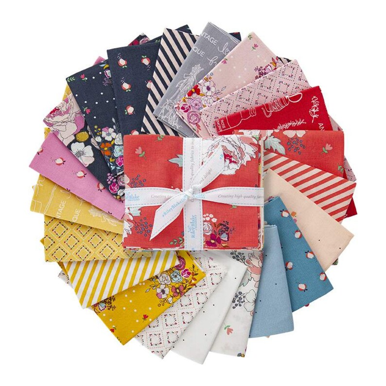 Quilting Cotton Fabric SALE Idyllic Fat Quarter Bundle 21 pieces Riley Blake Designs Flowers Floral Pre cut Precut