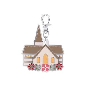 SALE Lori Holt Enamel Happy Charm ST-36030 Chapel - Riley Blake Designs - Approximately 1 3/4&quot; x 1 1/2&quot;