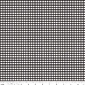 May include: Black and white gingham fabric with a subtle sheen. The fabric is woven with a fine, even weave and has a smooth, soft hand.