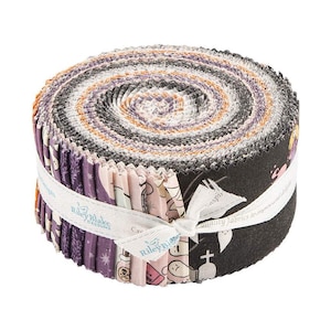 SALE Spooky Schoolhouse 2.5 Inch Rolie Polie Jelly Roll 40 pieces - Riley Blake Designs - Precut Pre cut Bundle - Halloween - Cotton Fabric