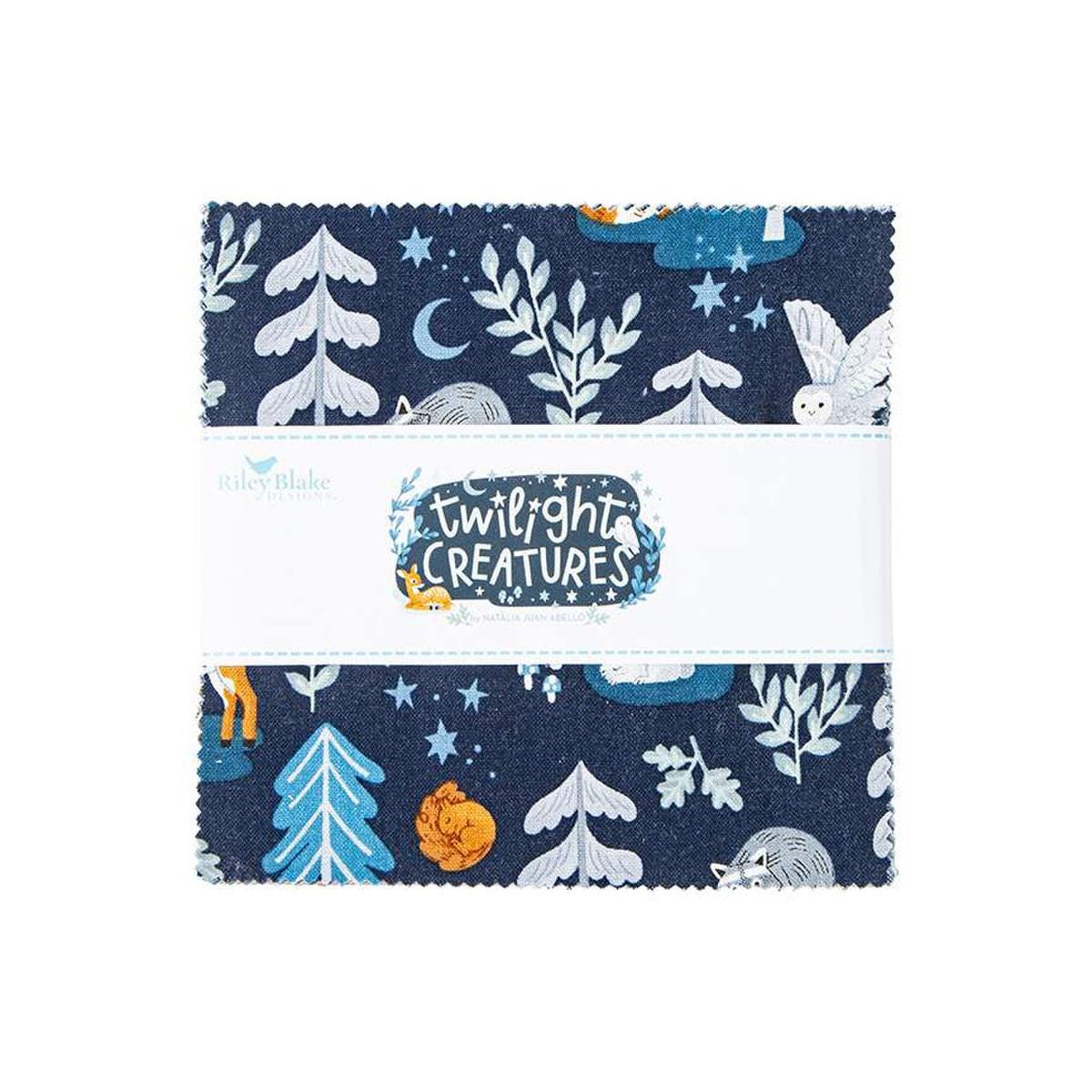 Twilight Creatures Charm Pack 5" Stacker Bundle - Riley Blake Designs - 42 piece Precut Pre cut - Animals - Quilting Cotton Fabric