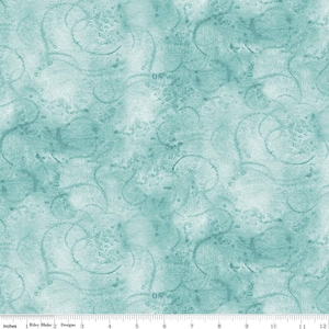 SALE Painter's Watercolor Swirl Aqua Tone-on-Tone Blender Fabric - Riley Blake Quilting Cotton Fabric