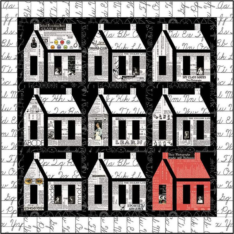 SALE Schoolhouse Quilt PATTERN P120 - J. Wecker Frisch - Riley Blake ...