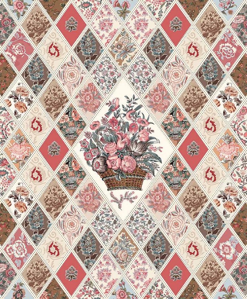 SALE Jane Austen at Home Diamond Panel P10021 by Riley Blake image 0