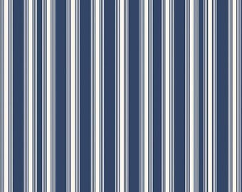 Freedom Garden Stripes C15623 Blue - Riley Blake Designs - Thick Thin Lines Striped - Quilting Cotton Fabric