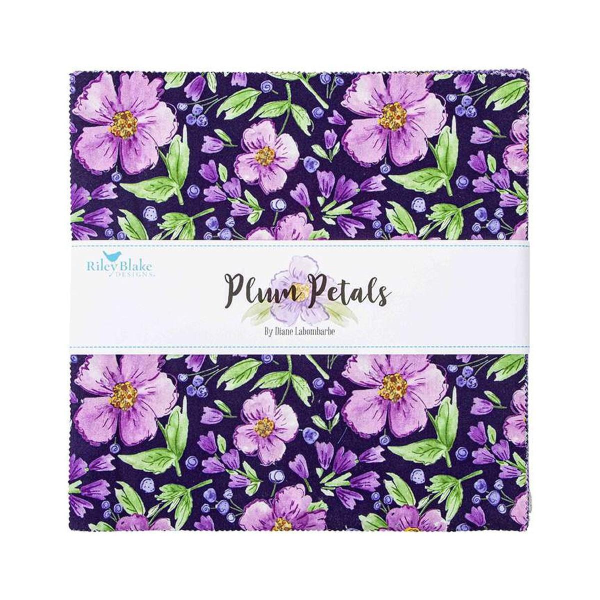 Plum Petals Layer Cake 10" Stacker Bundle - Riley Blake Designs - 42 piece Precut Pre cut - Floral - Quilting Cotton Fabric
