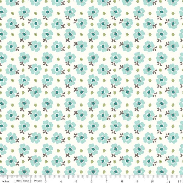 SALE Bee Vintage Isabelle C13083 Cloud by Riley Blake Designs - Floral Flowers - Lori Holt - Quilting Cotton Fabric