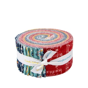 SALE Americana 2.5 Inch Rolie Polie Jelly Roll 40 pieces - Riley Blake - Lori Holt - Precut Pre cut Bundle - Quilting Cotton Fabric